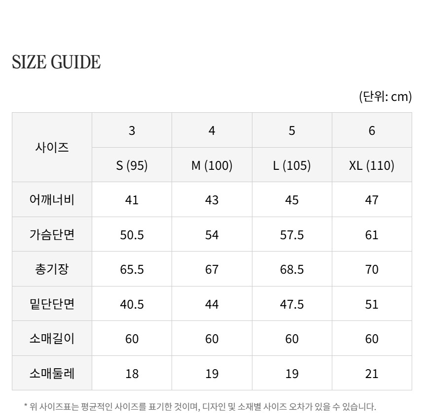 사이즈 정보
