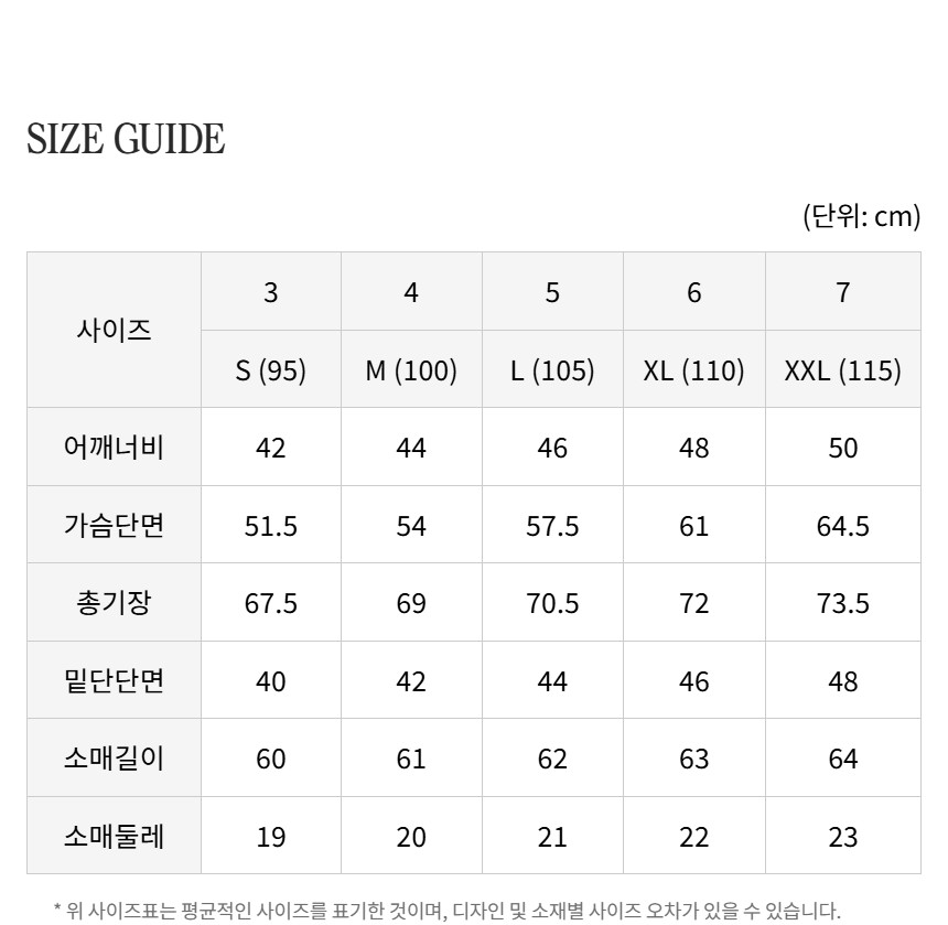 사이즈 정보