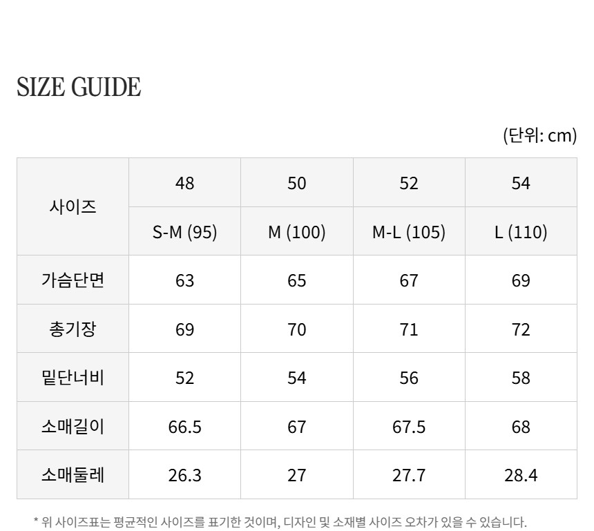 사이즈 정보